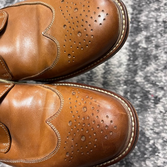 Banana Republic Mens 8.5 Brown Leather Wingtip Brogue Derby Oxfords Dress Shoes. - Picture 11 of 14